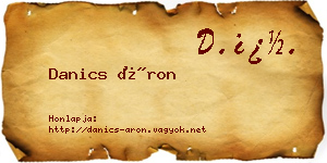 Danics Áron névjegykártya